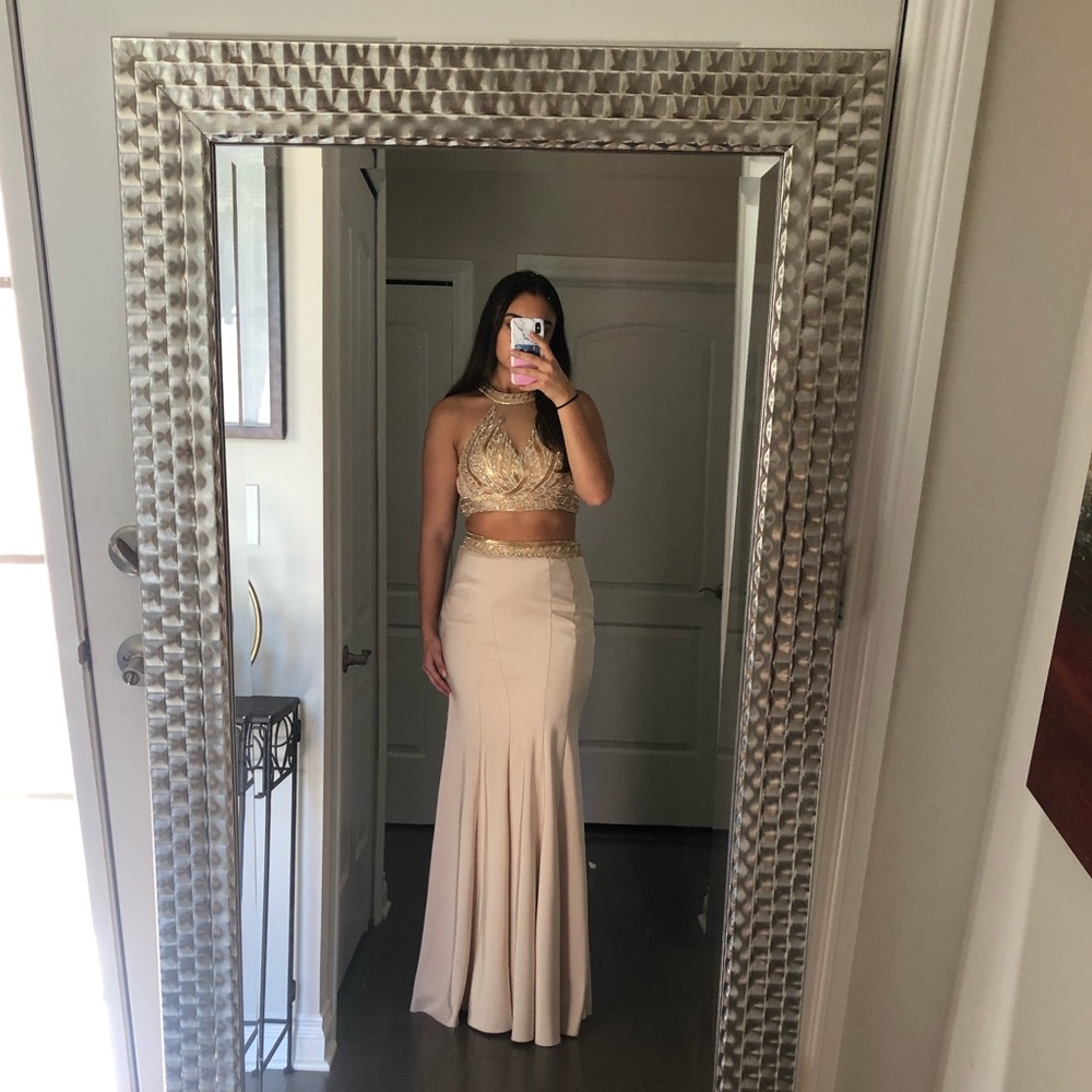 Two piece prom dress
